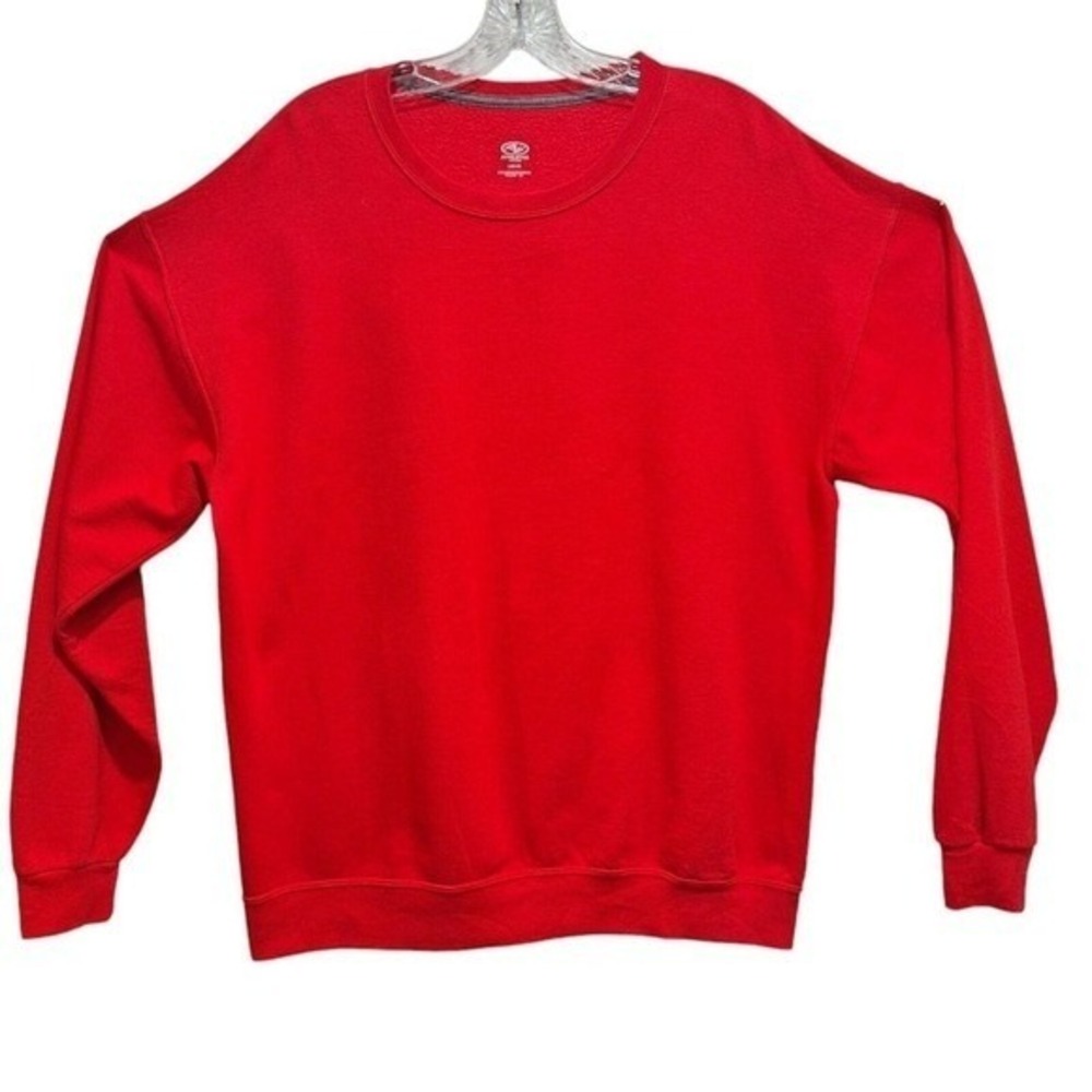 Athletic Works Sweater Mens  Large 42-44 Red‎ Cotton Sweatshirt Pullover Comfort - Picture 3 of 12